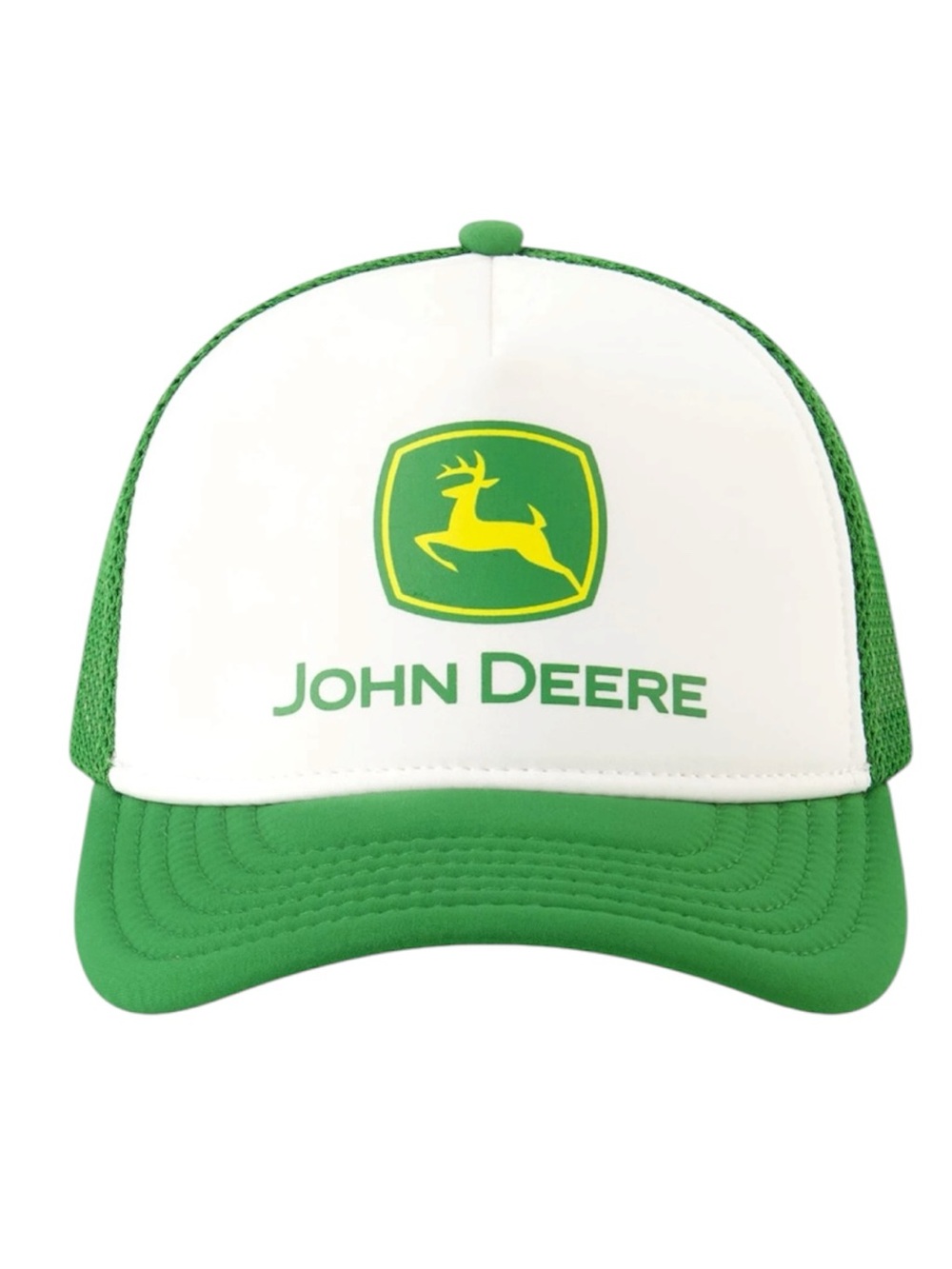 Vintage John Deere Cotton Mesh Rope Snapback Baseball Hat Green White Trucker